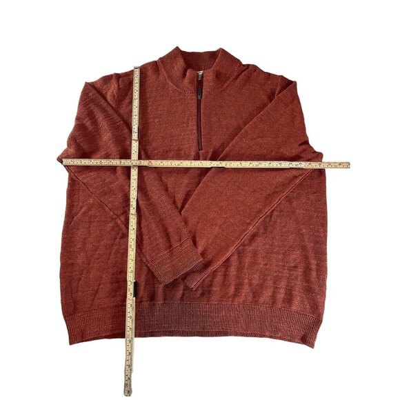 L.L. Bean Men’s Half Zip Sweater Large Rust Red Vintage Fisherman Knit Pullover - Picture 1 of 6